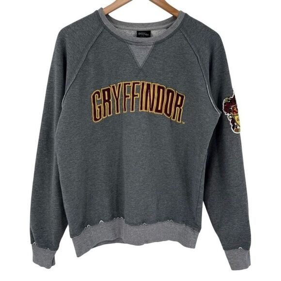 Harry Potter Universal Studios Gryffindor Patched Crewneck Sweatshirt Unisex Med - Picture 1 of 7